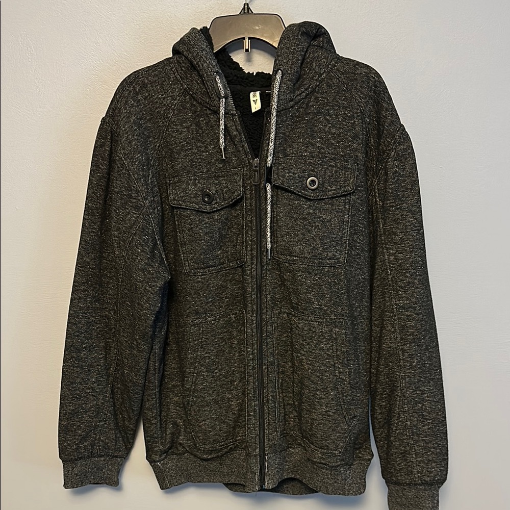 Univibe Men's Charcoal Gray Sherpa jacket